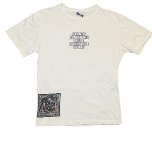 Ganos Graphic Tee - White Bandana Poetic Print Small